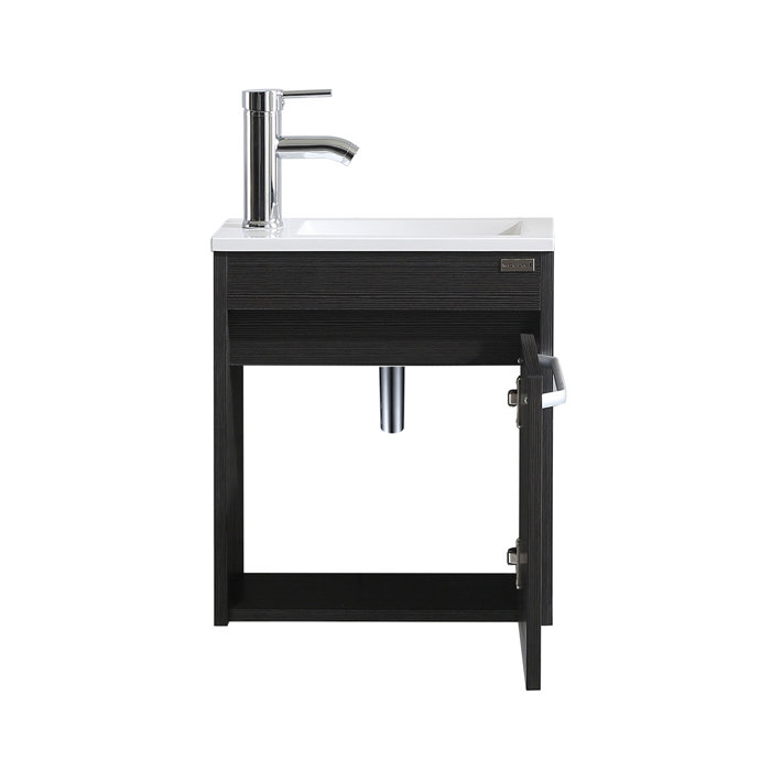 16.14'' Wall Mounted Single Bathroom Vanity with Plastic Vanity Top & Reviews Wayfair